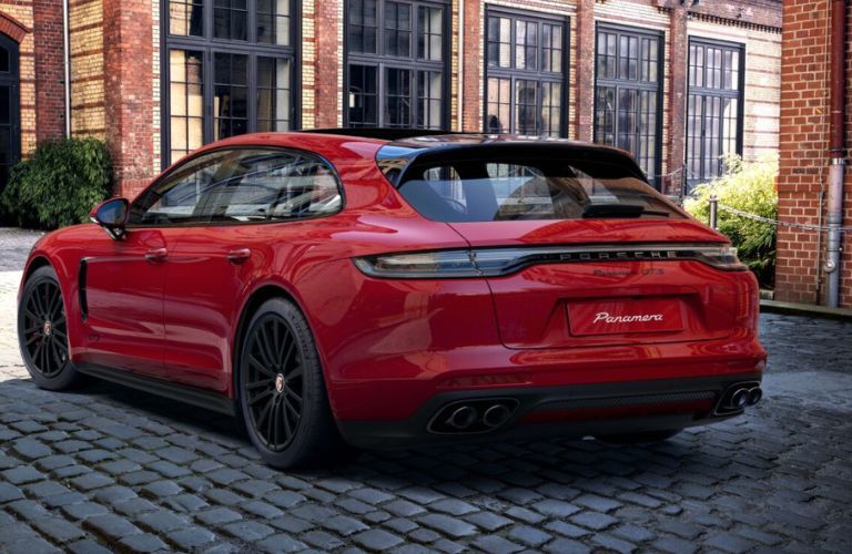 Rear view of the 2022 Porsche Panamera GTS Sport Turismo