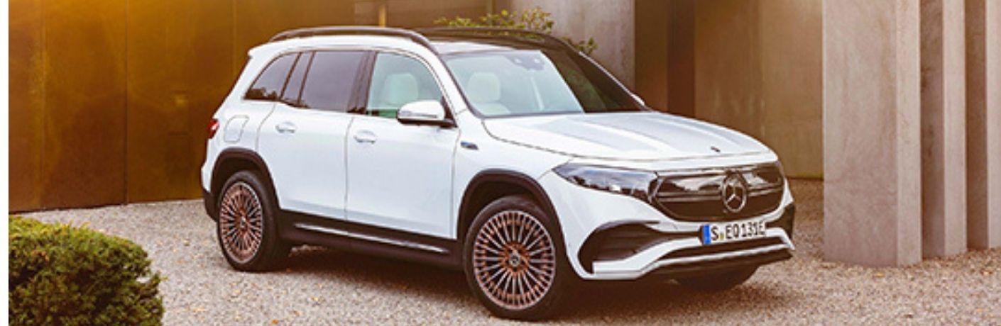 2022 Mercedes-Benz EQB parked in front of a house