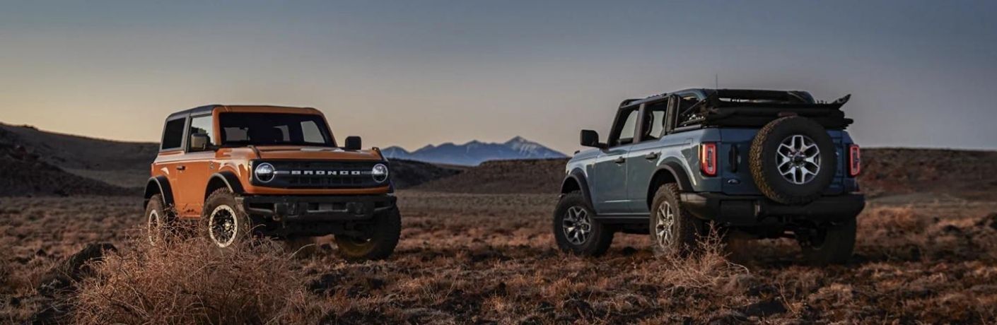 Two 2022 Ford Bronco parked together