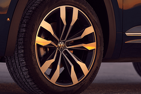 Close-up of Volkswagen wheel