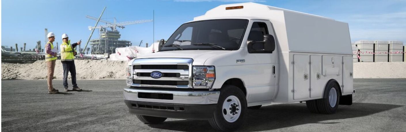 2027 Ford E-Series Cutaway on a work site