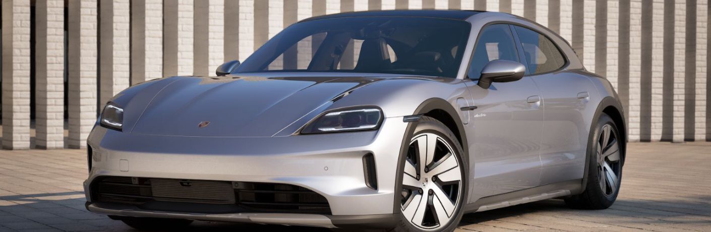 front and side view of the 2026 Porsche Taycan 4 Cross Turismo