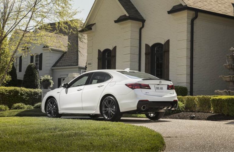 Rear view of the 2018 Acura TLX parked