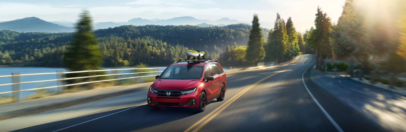 2026 Honda Odyssey Red on the road
