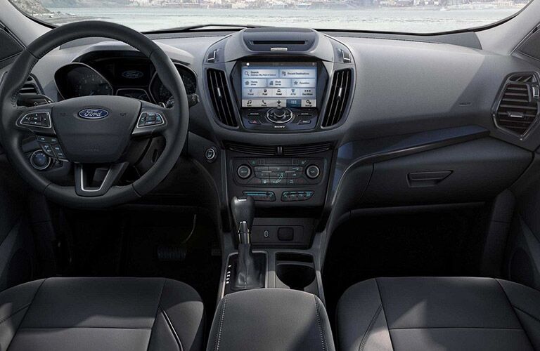 Steering wheel and centre touchscreen of 2019 Ford Escape