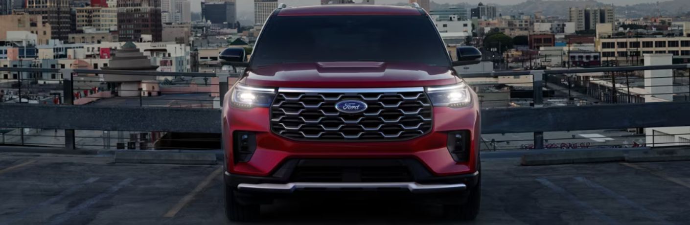 2026 Ford Explorer front view in a city