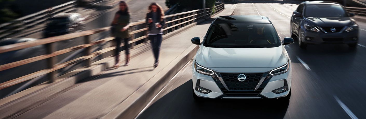 Nissan Sentra White on Road