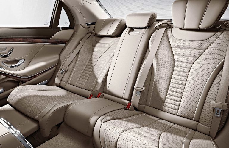 Rear seats of the 2017 Mercedes-Benz S-Class Sedan