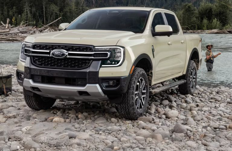 2026 Ford Ranger truck on a rocky beach