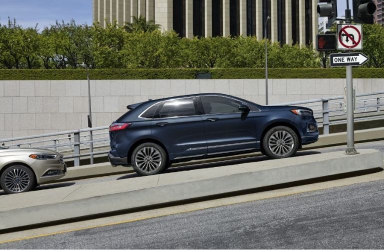 2024 Ford Edge Titanium on an incline