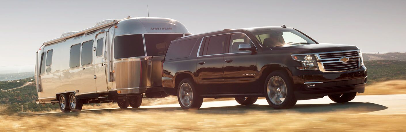 2019 Chevy Suburban pulling an Airstream Camper