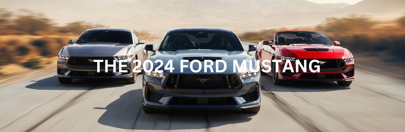 Three 2024 Ford Mustang front view
