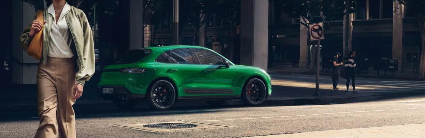 2024 Porsche Macan GTS parked on a city street