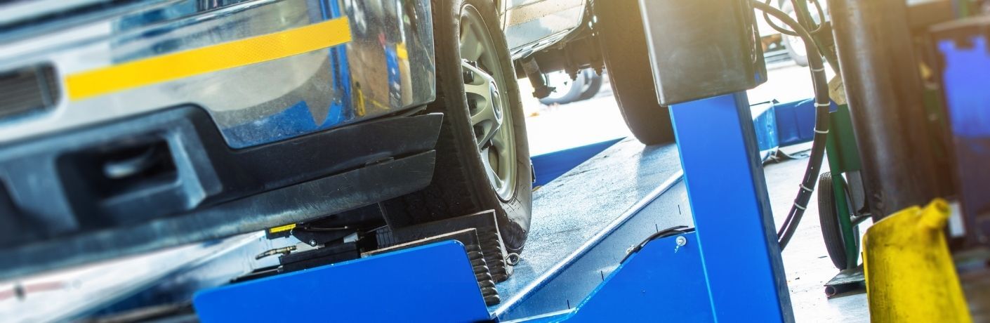 zoomed view of a car's tires