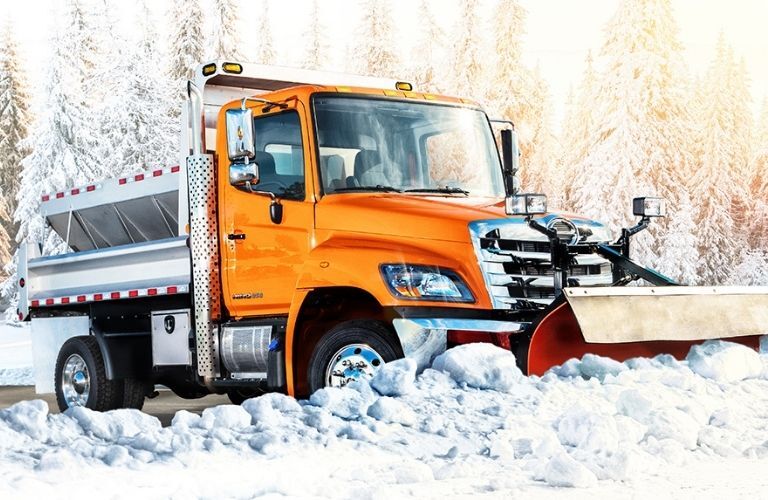 Used Hino Truck in snow