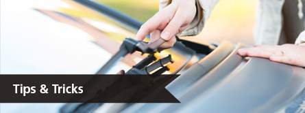 hand adjusting windshield wiper