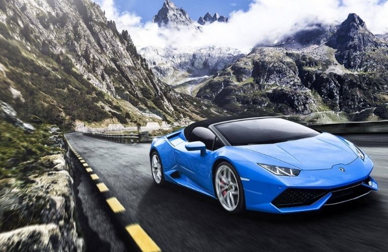 Lamborghini Huracan Spyder on a Highway