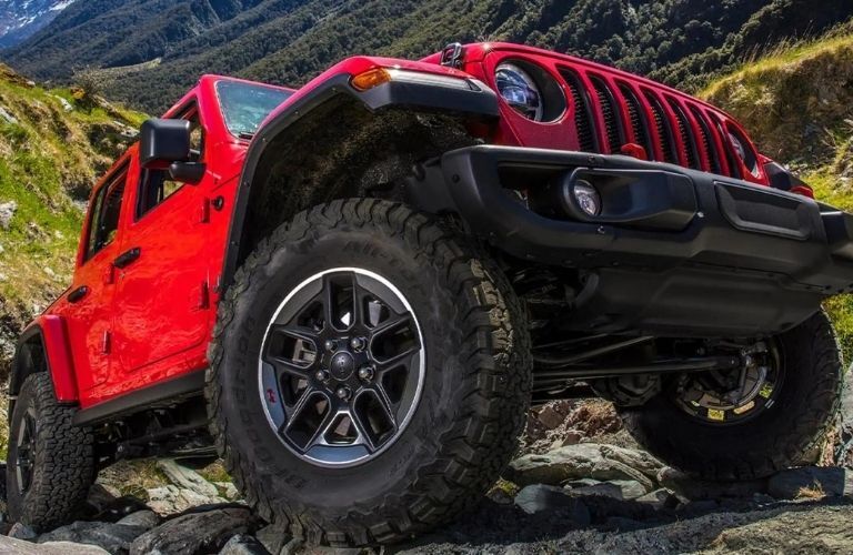 2022 Jeep Wrangler climbing up hill