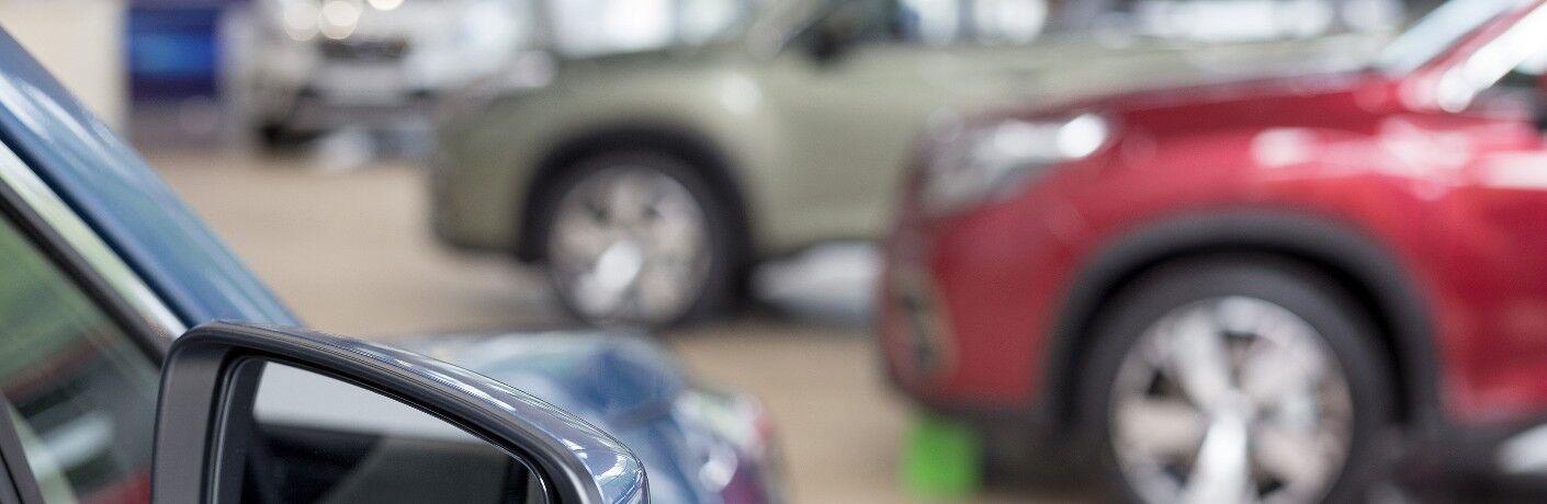 used car dealership close up image