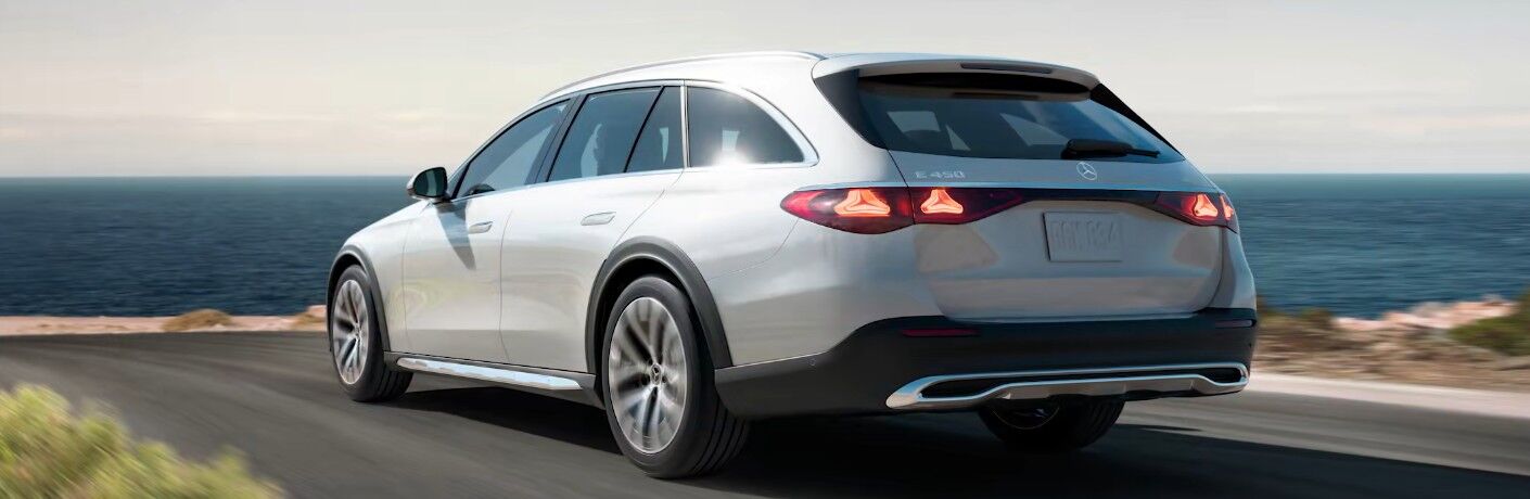 2026 Mercedes-Benz E-Class Wagon rear view on a road