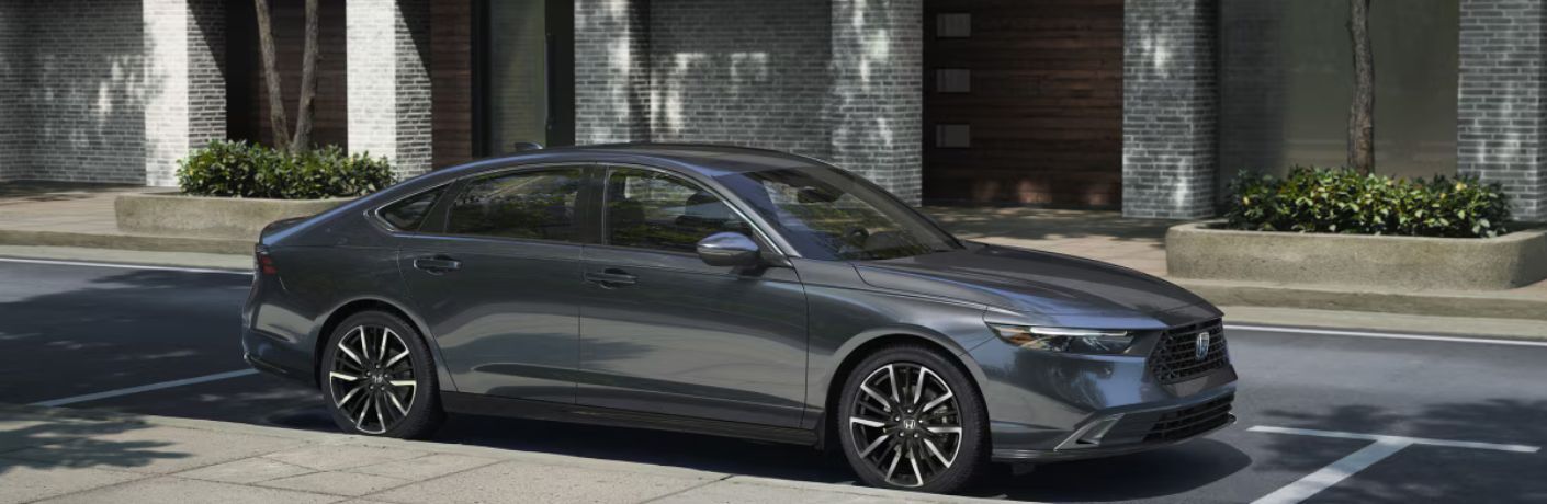 Front-quarter view of the 2025 Honda Accord Gray