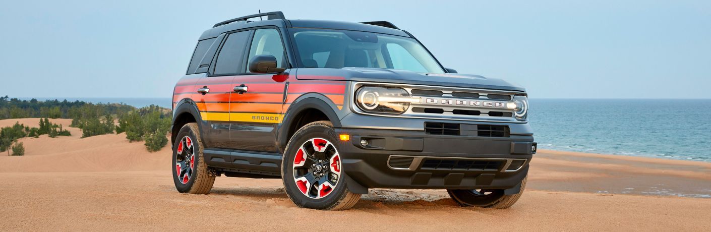 2024 Ford Bronco Sport front view on a beach