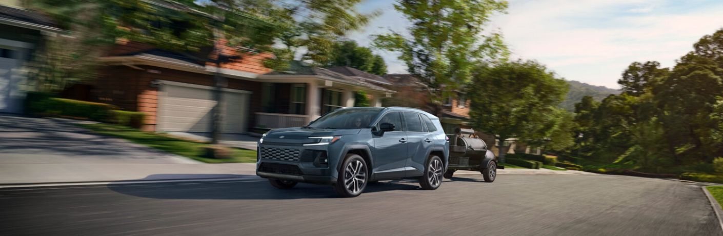 front quarter view of the 2026 Toyota RAV4 towing