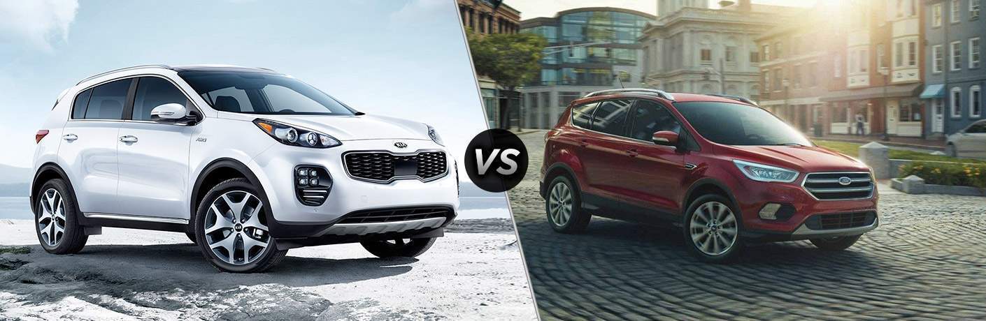 2018 kia sportage and 2018 ford escape side by side