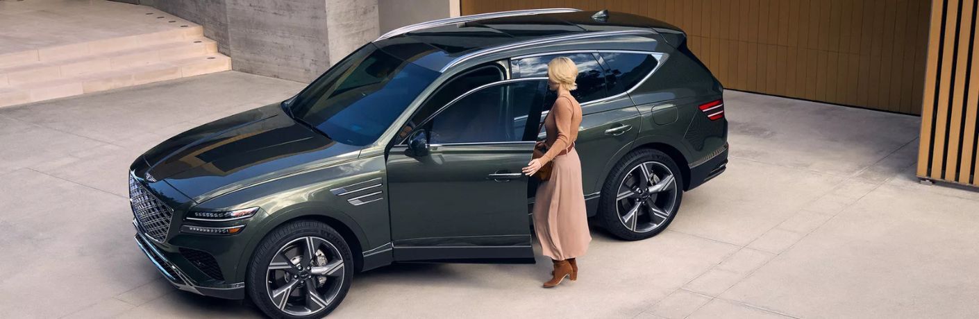 aerial side view image of a Genesis SUV