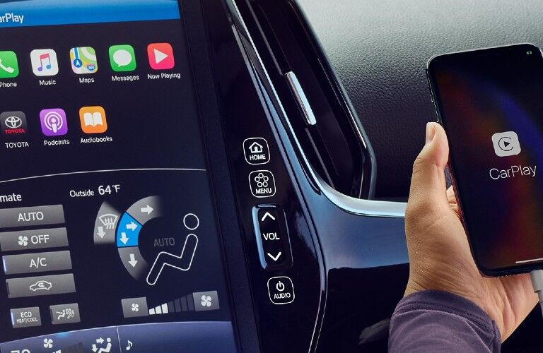 2022 Toyota Prius infotainment system and a phone