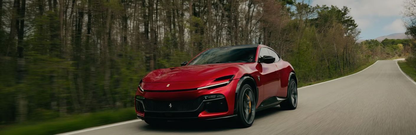 2023 Ferrari Purosangue Red on the road