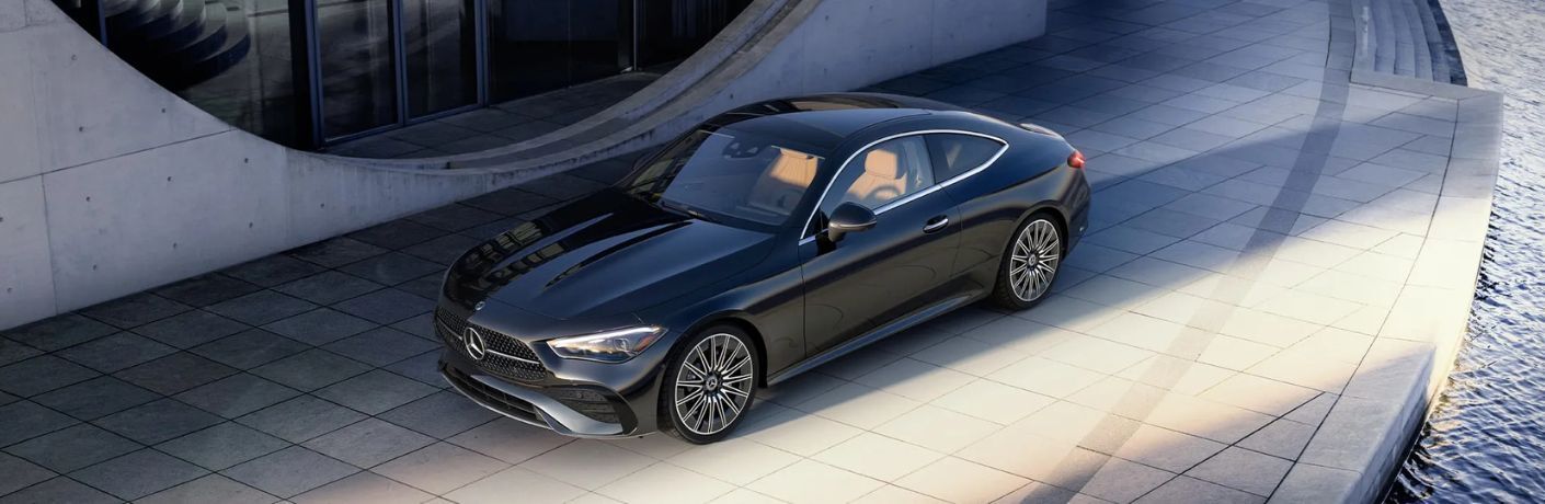 aerial side view image of the 2025 Mercedes-Benz CLE Coupe