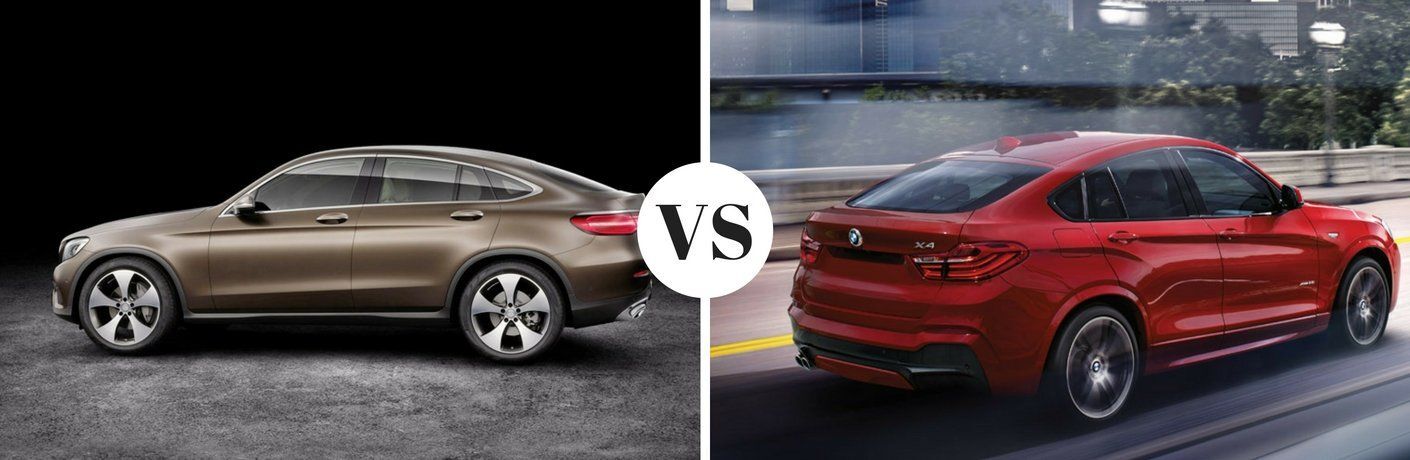 How does the Mercedes-Benz GLC coupe compare to the BMW X4?