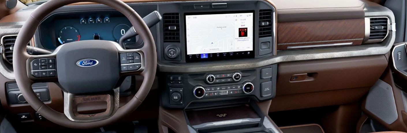 2026 Ford F-250 King Ranch steering wheel and dashboard