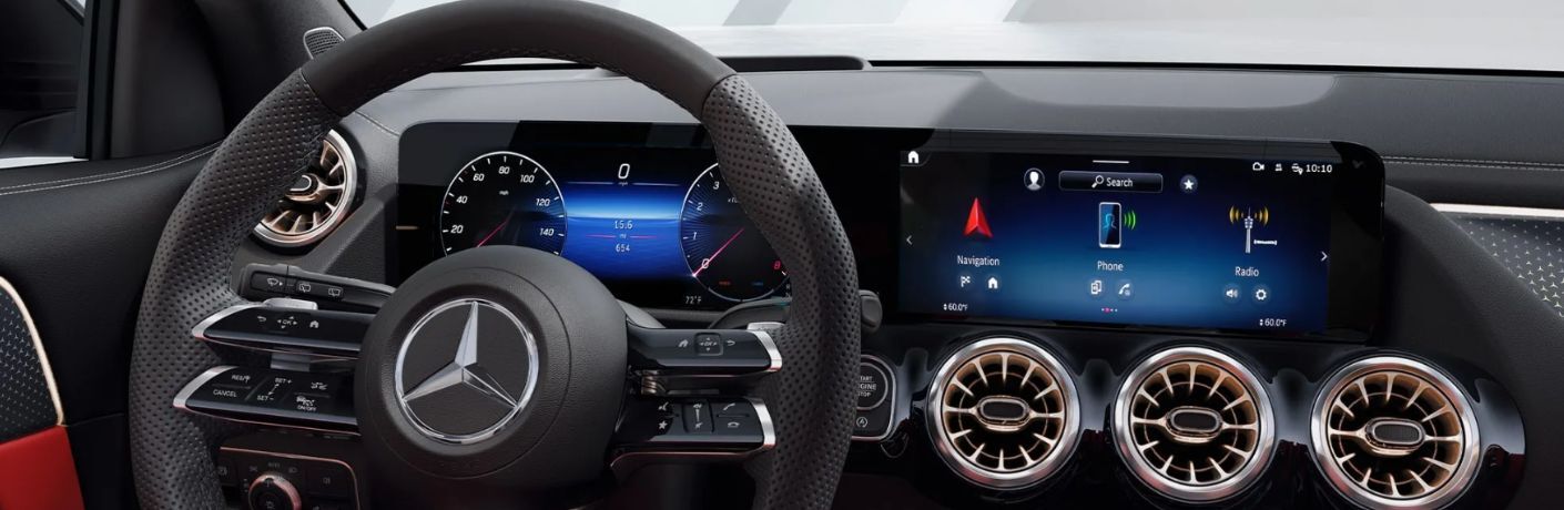 dashboard view of a Mercedes-Benz