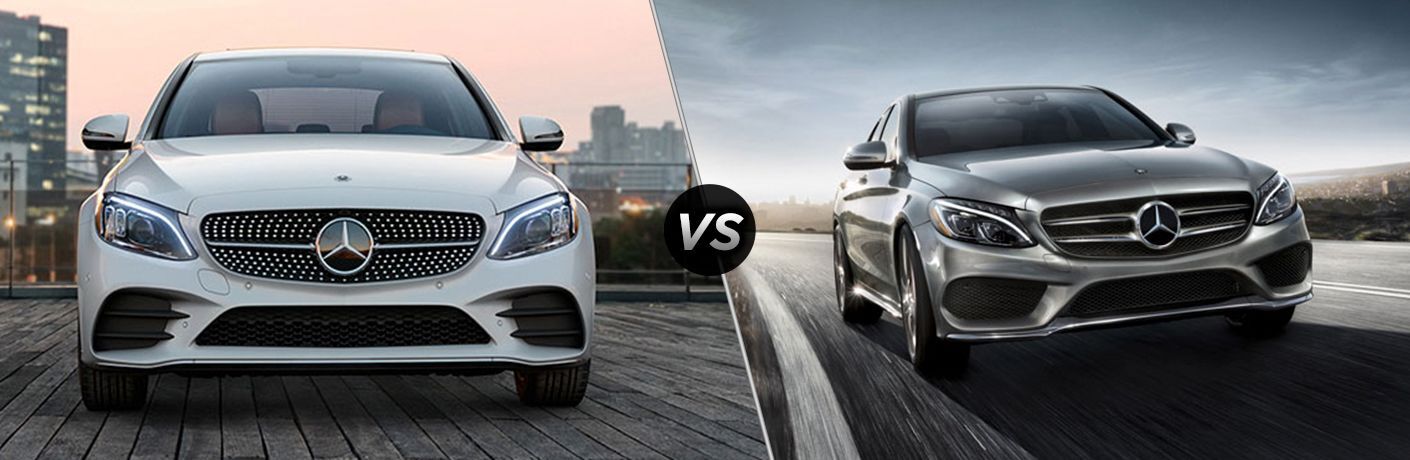 2019 MB C-Class exterior front fascia vs 2018 MB C-Class exterior front fascia and passenger side