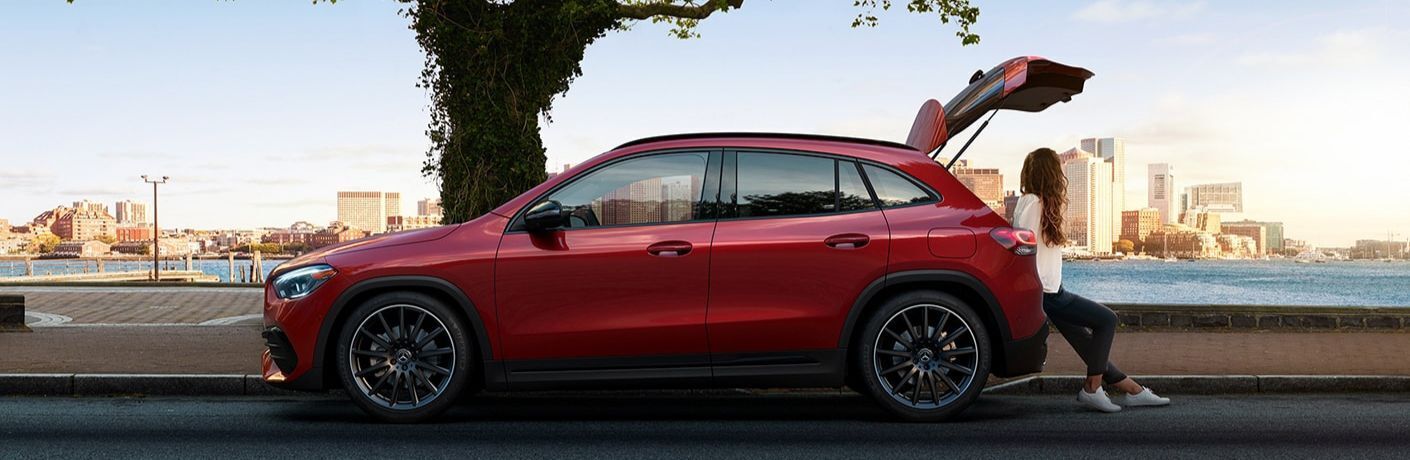 Mercedes-Benz vehicle parked on a road with its owner