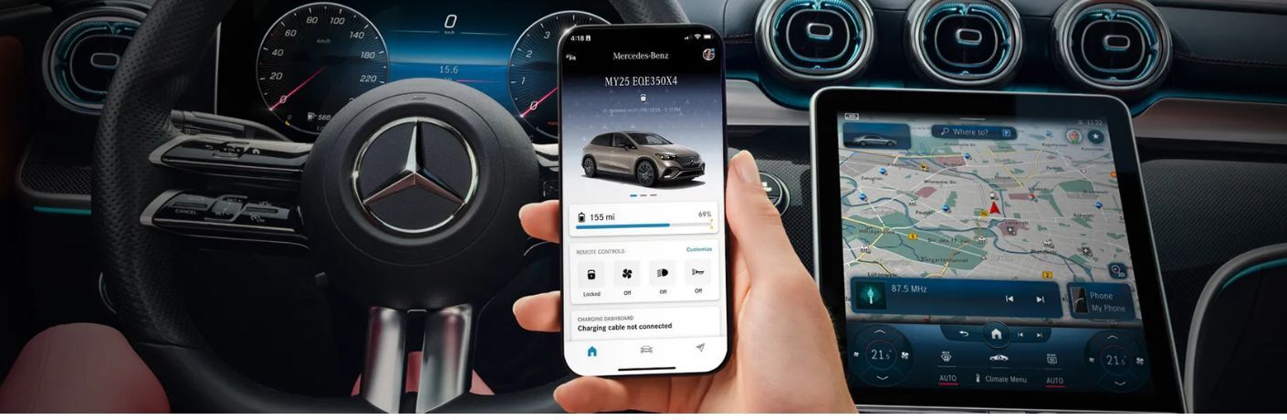 Mercedes-Benz App in a car