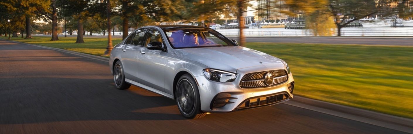 2022 MB E 450 4MATIC Sedan on road