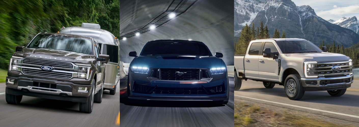 An array of Ford vehicles as an example of what to expect from visiting Akins Ford in Winder, GA