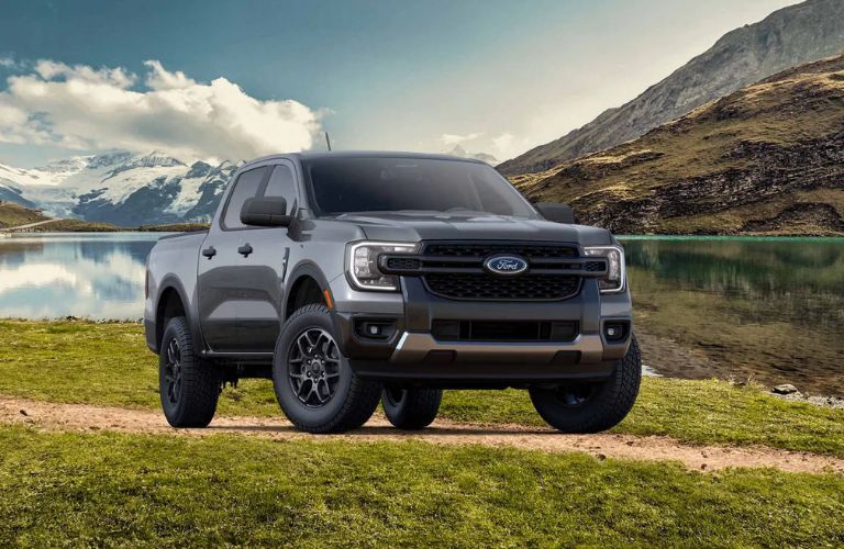 2026 Ford Ranger XLT on a dirt trail by a lake