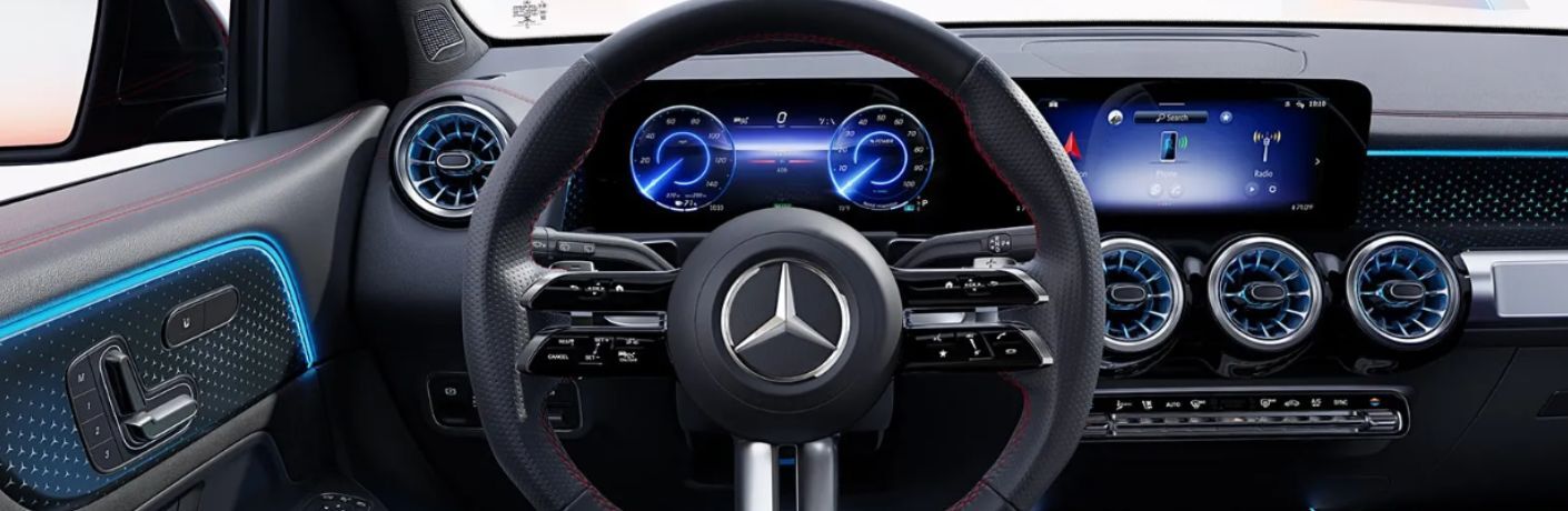 steering wheel of a Mercedes-Benz