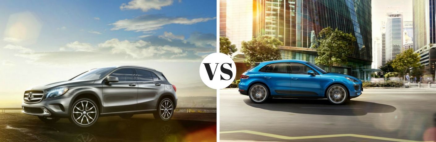 How does the 2017 Mercedes-Benz GLA compare to the Porsche Macan?