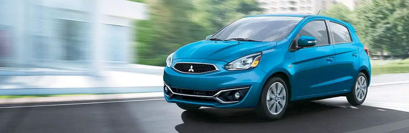 2020 Mitsubishi Mirage going down the road