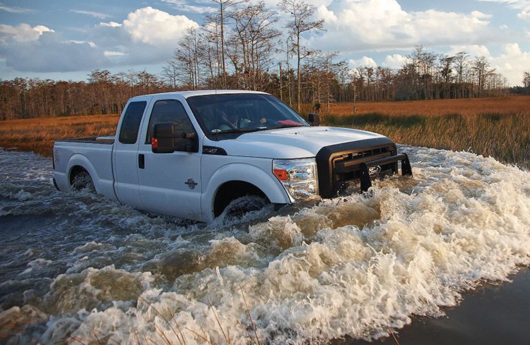 Truck driving in water