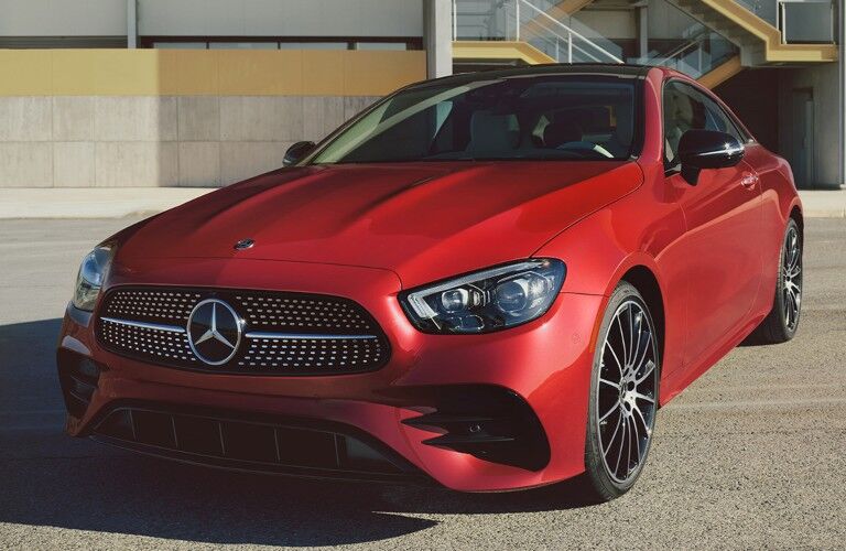 2022 Mercedes-Benz E-Class Coupe red front side view