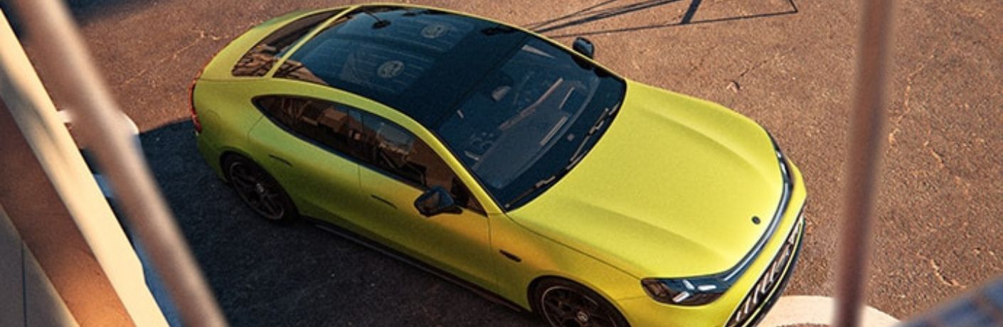 Aerial view of the 2027 Mercedes-AMG® GT 43 4-Door Coupe
