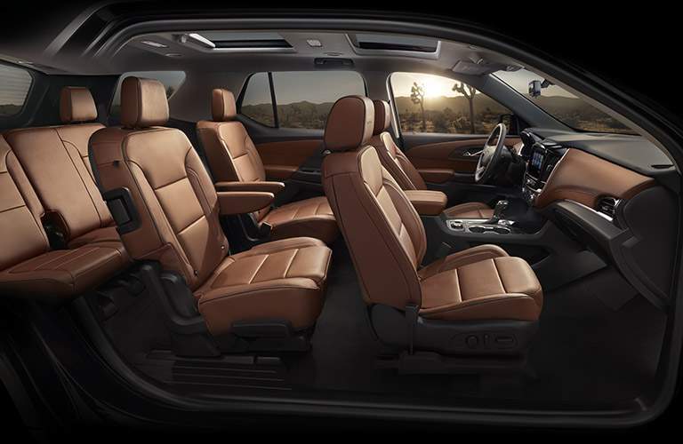 2018 Chevy Traverse Interior seats up side view