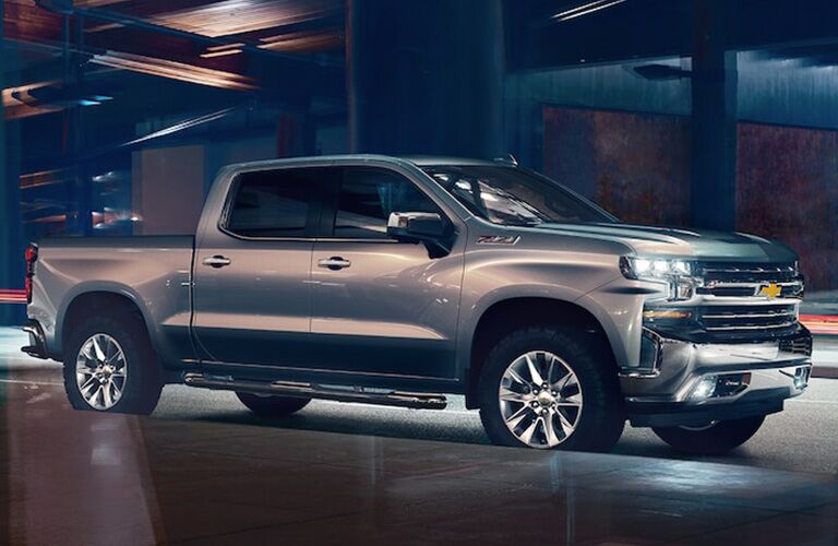 side view of silver 2019 chevrolet silverado 1500