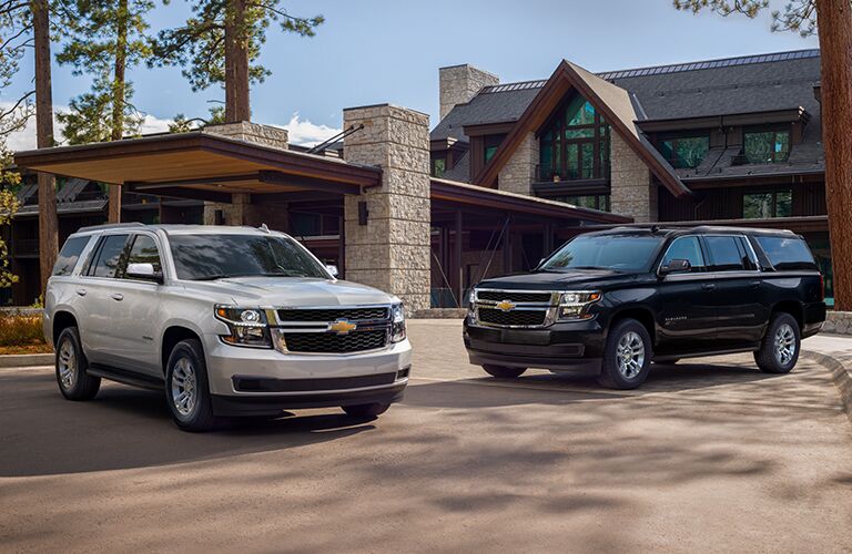 white and black 2019 chevrolet tahoe